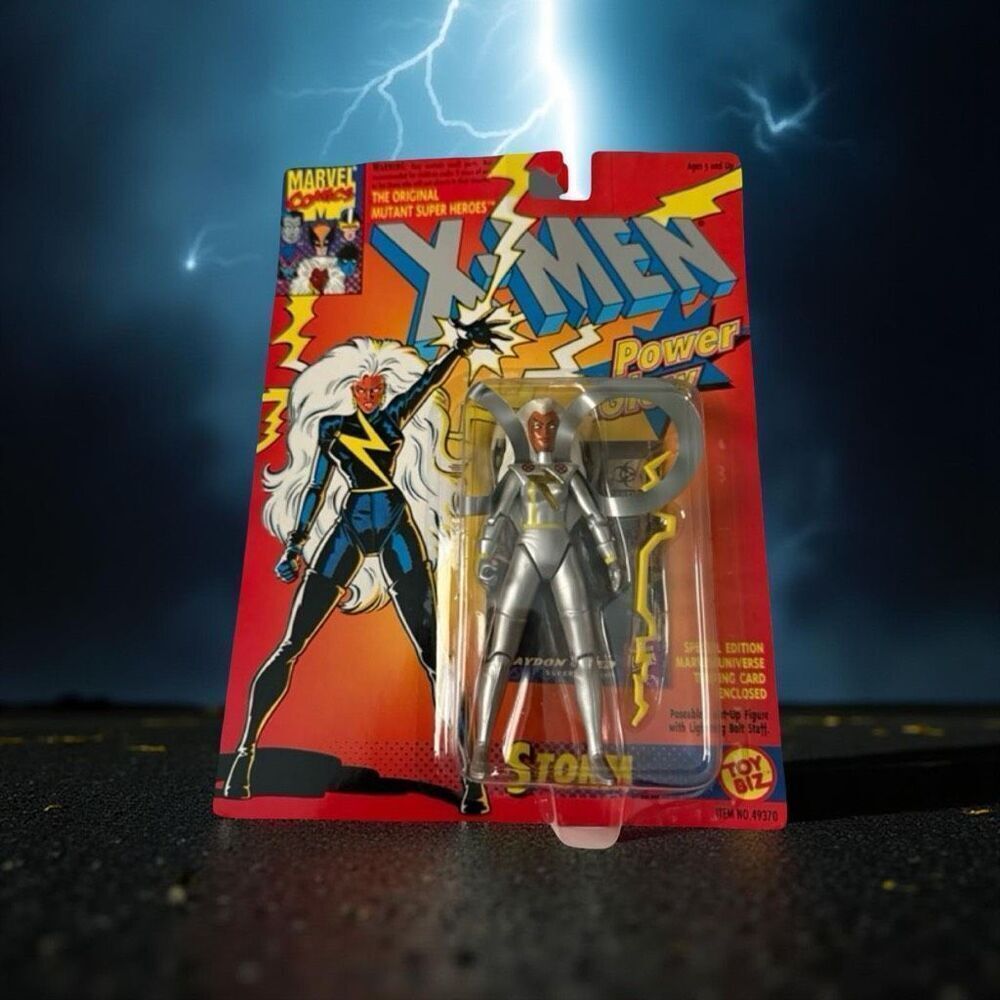 Vintage 1992 ToyBiz Uncanny X-Men Power Glow Storm Gray Action Figure Sealed C1